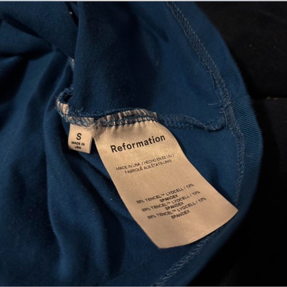 Reformation Vibrant Blue Off-Shoulder Mini Dress - Picture 5 of 5